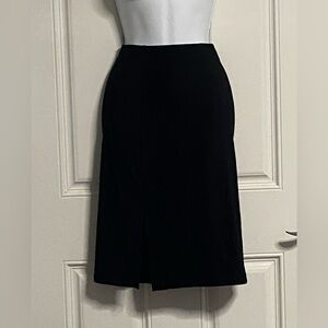 T28a- SILVER GATE Black Knit Pencil Midi Skirt